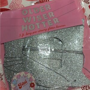 Silver Glitter Banner for Parties